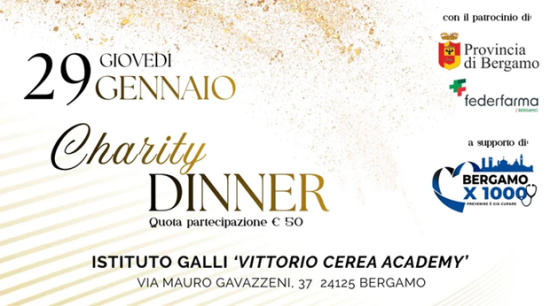 Grande Serata di Solidarietà a Bergamo: Torna la Charity Dinner 'BERGAMO X 1000'